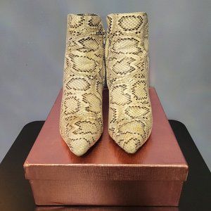 SAMITOP Faux Snake Skin Booties